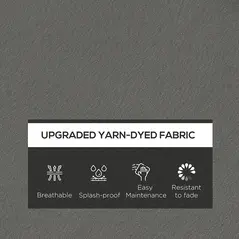 Outsunny 4-Piece Seat Cushions Pillow Replacement, Patio Chair Cushions Set with Ties for Indoor Outdoor, Charcoal Grey - 4