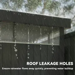 Outsunny 5.3 x 8.5ft Galvanised Steel Garden Shed, Metal Shed with Roof Windows, Leakage Holes and Lockable Wide Door for Outdoor Patio Tool Storage - 6