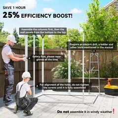 Outsunny 6 x 5ft Garden Shed, Plastic Shed with Floor, Window, Lockable Doors and Vents, Wood Effect Resin Tool Shed for Outdoor Patio, Dark Grey - 4