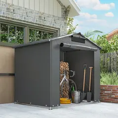 Outsunny 6 x 4 ft Outdoor Garden Storage Shed, Waterproof Bike Tent with Vent and Roll-Up Zipper Door - 9