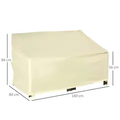 Outsunny 600D Oxford Cloth Furniture Cover, 2 Seater Sofa Protector for Garden Patio, Outdoor, Waterproof, Beige, 140L x 84W x 56/94H cm - 3