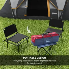 Outsunny 5-6 Man Dome Camping Tent - Light Grey and Black - 6