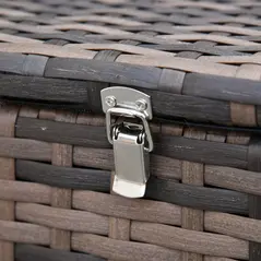 Outsunny 6 Pieces Rattan Garden Furniture Set, 7 Seater Wicker Outdoor Furniture Set with Storage Tea Table & Side Table, Sectional Garden Sofa Set with Cushions, Orange - 9