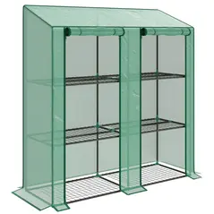 Outsunny 46 x 143cm Three-Shelf Mini Greenhouse - Green - 1