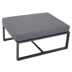 Outsunny 6 PCs Outdoor Indoor Sectional Sofa Set Thick Padded Cushions Aluminium Frame 5 Seaters 1 Coffee Table Footrest Grey - 9