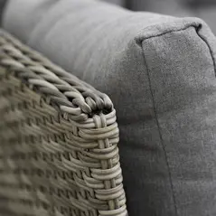 Outsunny 6 Pieces Outdoor PE Rattan Garden Furniture, Patio Wicker Sectional Conversation Corner Sofa w/ Soft Padded Cushion & Liftable Coffee Table, Light Grey - 8