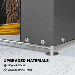 Outsunny 6 x 4 ft Outdoor Garden Storage Shed, Waterproof Bike Tent with Vent and Roll-Up Zipper Door - 4