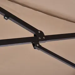 Outsunny 4.6m Garden Parasol Double-Sided Sun Umbrella Patio Market Shelter Canopy Shade with Weight Base, Tan - 8