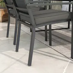 Outsunny 4-Piece Seat Cushions Pillow Replacement, Patio Chair Cushions Set with Ties for Indoor Outdoor, Charcoal Grey - 7