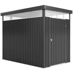 Outsunny 5.3 x 8.5ft Galvanised Steel Garden Shed, Metal Shed with Roof Windows, Leakage Holes and Lockable Wide Door for Outdoor Patio Tool Storage - 1