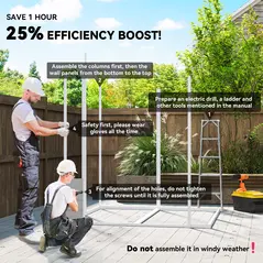 Outsunny 6 x 6ft Garden Shed with Floor, Window, Lockable Doors and Vents, Wood Effect Resin Tool Shed for Outdoor Patio, Grey - 4