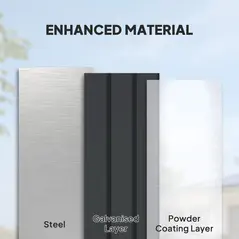 Outsunny 400L Galvanised Steel Garden Storage Box - 6