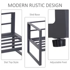 Outsunny 6 PCs Outdoor Indoor Sectional Sofa Set Thick Padded Cushions Aluminium Frame 5 Seaters 1 Coffee Table Footrest Grey - 7