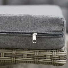 Outsunny 6 Pieces Outdoor PE Rattan Garden Furniture, Patio Wicker Sectional Conversation Corner Sofa w/ Soft Padded Cushion & Liftable Coffee Table, Light Grey - 9