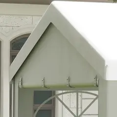 Outsunny 4m x 4m Marquee Party Tent, Heavy Duty Wedding Canopy with Sidewalls, Doors, Windows, Galvanised Garden Gazebo for Parties Events, White - 9