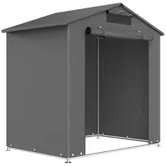 Outsunny 6 x 4 ft Outdoor Garden Storage Shed, Waterproof Bike Tent with Vent and Roll-Up Zipper Door - 1