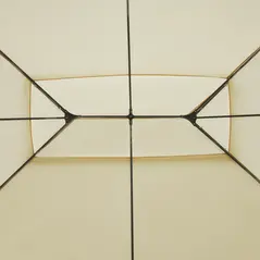 Outsunny 4m x 3(m)Garden Gazebo, Double Roof Outdoor Gazebo Canopy Shelter with Curtains, Solid Steel Frame for Lawn and Deck, Beige - 8