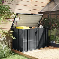 Outsunny 400L Galvanised Steel Garden Storage Box - 8