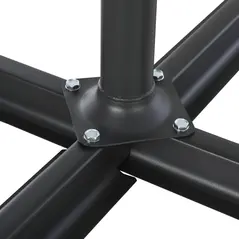 Outsunny 4PCs Fillable Parasol Base Weights with Steel Cross Base Garden Umbrella Stand 60L Water or 72kg Sand Filled Weights Plastic Black - 7