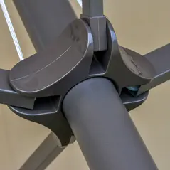 Outsunny 4.6M Sun Umbrella Canopy Double-sided Crank Sun Shade w/ Cross Base Khaki - 8