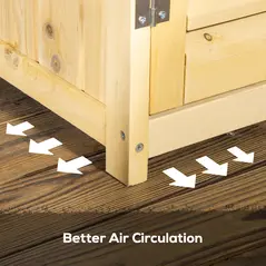 Outsunny 87 x 47 x 160cm Wooden Garden Shed, Sheds & Outdoor Storage with Asphalt Roof and 2 Lockable Doors, Natural - 7