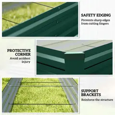 Outsunny 60 x 240cm Galvanised Steel Planter, with Open Bottom - 7