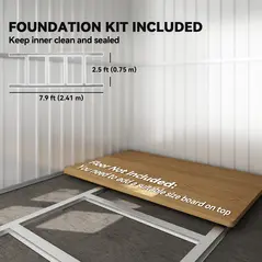 Outsunny 8.5 x 6ft Storage Shed Galvanised Steel Garden Shed, Metal Shed with Foundation Kit, Window, Lockable Wide Doors and Air Vents for Outdoor Patio, Dark Grey - 5