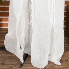 Outsunny 74 Inch Halloween Decorations White Witch Holding Pumpkin Head, Standing Skeleton Ghost Prop Life Size with Light Up Eyes and Body - 9