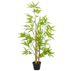 Outsunny Artificial Ficus Tree, with Weighted Plant Pot - Green - 1