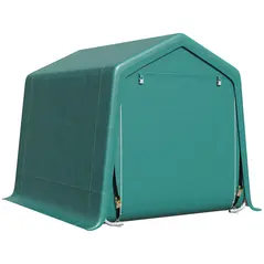 Outsunny 8 x 6.5 ft Outdoor Garden Storage Shed, Waterproof Bike Tent with Double Roll-up Zipper Door for Garden Tools, Green - 1