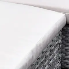 Outsunny 6-Seater Rattan Dining Set Sofa Table Footstool Outdoor w/ Cushion Garden Furniture - 9