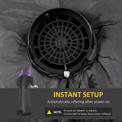 Outsunny 7ft Inflatable Halloween Ghost with Horns, Blow-Up Outdoor LED Display with Flame Effect for Garden, Lawn, Party, Holiday - 6