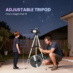 Outsunny Astronomy Telescope for Adults and Beginners with 70 mm Aperture, Carry Bag, White - 6