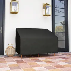 Outsunny 600D Oxford Cloth Furniture Cover, 2 Seater Sofa Protector for Garden Patio, Outdoor, Waterproof, Black, 140L x 84W x 56/94H cm - 7