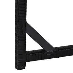 Outsunny 8 Seater Rattan Cube Garden Furniture Set, Rattan Dining Set with Cushions, Outdoor Dining Table and Chairs with 4 Armchairs, 4 Stools, Square Glass Top Table, Black - 9