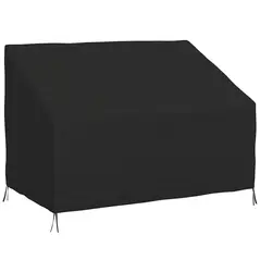 Outsunny 600D Oxford Cloth Furniture Cover, 2 Seater Sofa Protector for Garden Patio, Outdoor, Waterproof, Black, 140L x 84W x 56/94H cm - 1