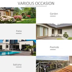 Outsunny 8-Seater Outdoor PE Rattan Sofa Set Conversation Set w/ Fire Pit Table, L-Shape Sofa, Footstool and Furniture Cover - 8