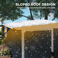 Outsunny 7.6 x 4ft Garden Metal Shed, Outdoor Storage Shed with Window, 2 Vents and Lockable Door for Garden, Patio, Dark Grey - 6