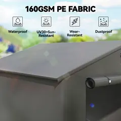 Outsunny 8 x 6 ft Outdoor Garden Storage Shed, Waterproof Bike Tent with Roll-Up Zipper Door - 5