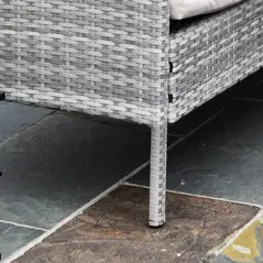 Outsunny 6-Seater Rattan Dining Set Sofa Table Footstool Outdoor w/ Cushion Garden Furniture - 8