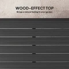 Outsunny 78 cm Garden Dining Table for 4 People, Square Outdoor Coffee End Side Table with Aluminium Legs, Black - 4