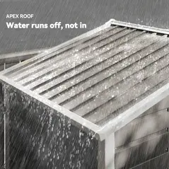 Outsunny 7 x 4ft Garden Shed, Easy to Assemble, Upgraded Galvanised Steel Frame with Foundation Kit, Double Doors with Lock, Outdoor Metal Shed with Vents and Gloves, Garden Storage Shed, Light Grey - 8