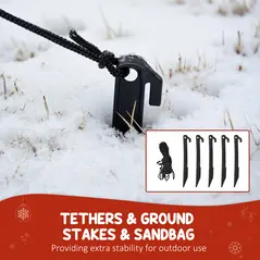 Outsunny 8FT Christmas Inflatable Outdoor Decoration with Dynamic Disco & LED Lights, Self-Inflating Christmas Blow Up Snowman for Garden, Indoor Outdoor Home Decor - 6