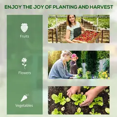 Outsunny 61 x 61cm Garden Planter Bed, with Cover - Green and Silver - 7