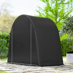 Outsunny 8 x 4 ft Garden Storage Tent, Waterproof Bike Tent with Roll-up Zipper Door and Galvanised Metal Frame, Dark Grey - 9
