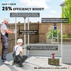 Outsunny 7.9ft x 6.2ft Aluminium Frame Rust Resistance Waterproof Shed, with Galvanised Foundation - Light Grey - 8