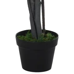 Outsunny Artificial Tree White Rose Floral in Pot, Fake Plant for Home Indoor Decor, 90cm, Purple - 8