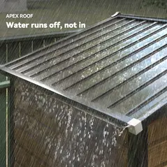 Outsunny 7 x 4ft Garden Shed, Easy to Assemble, Upgraded Galvanised Steel Frame with Foundation Kit, Double Doors with Lock, Outdoor Metal Shed with Vents and Gloves, Garden Storage Shed, Natural - 8