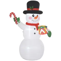 Outsunny 6ft Inflatable Christmas Snowman, with Accessories - 1