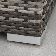 Outsunny 6PC Rattan Corner Sofa Set Wicker 4 Seater Garden Storage Coffee Table Conversation Ottoman Outdoor Weave Furniture w/ Cushion Grey - 8